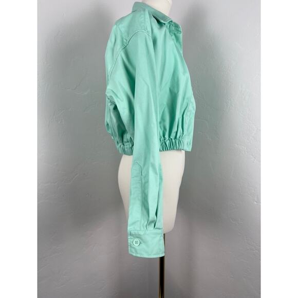 NWOT ASOS DESIGN Mint Green Bomber Jacket Pockets (Womens Size: 0) - Picture 6 of 11